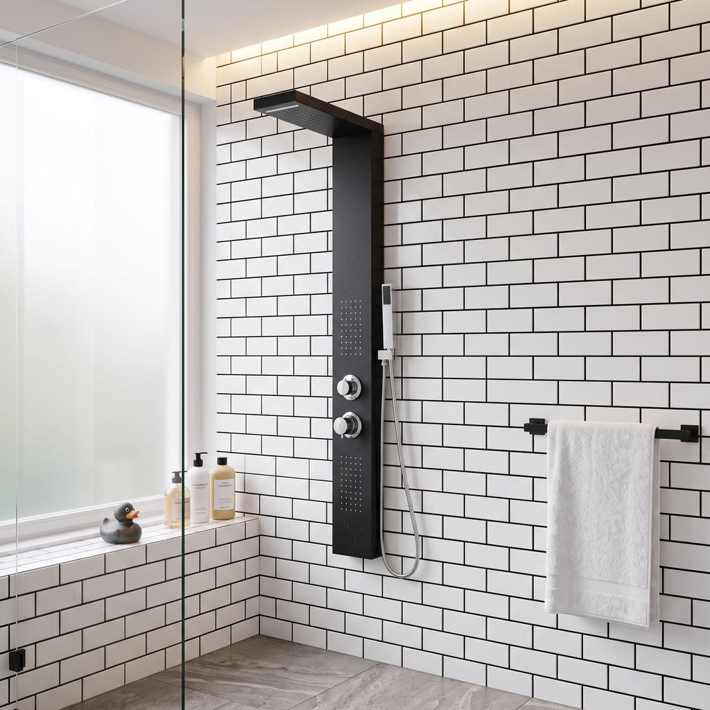 Colonne de douche hydromassante en aluminium | Cascora