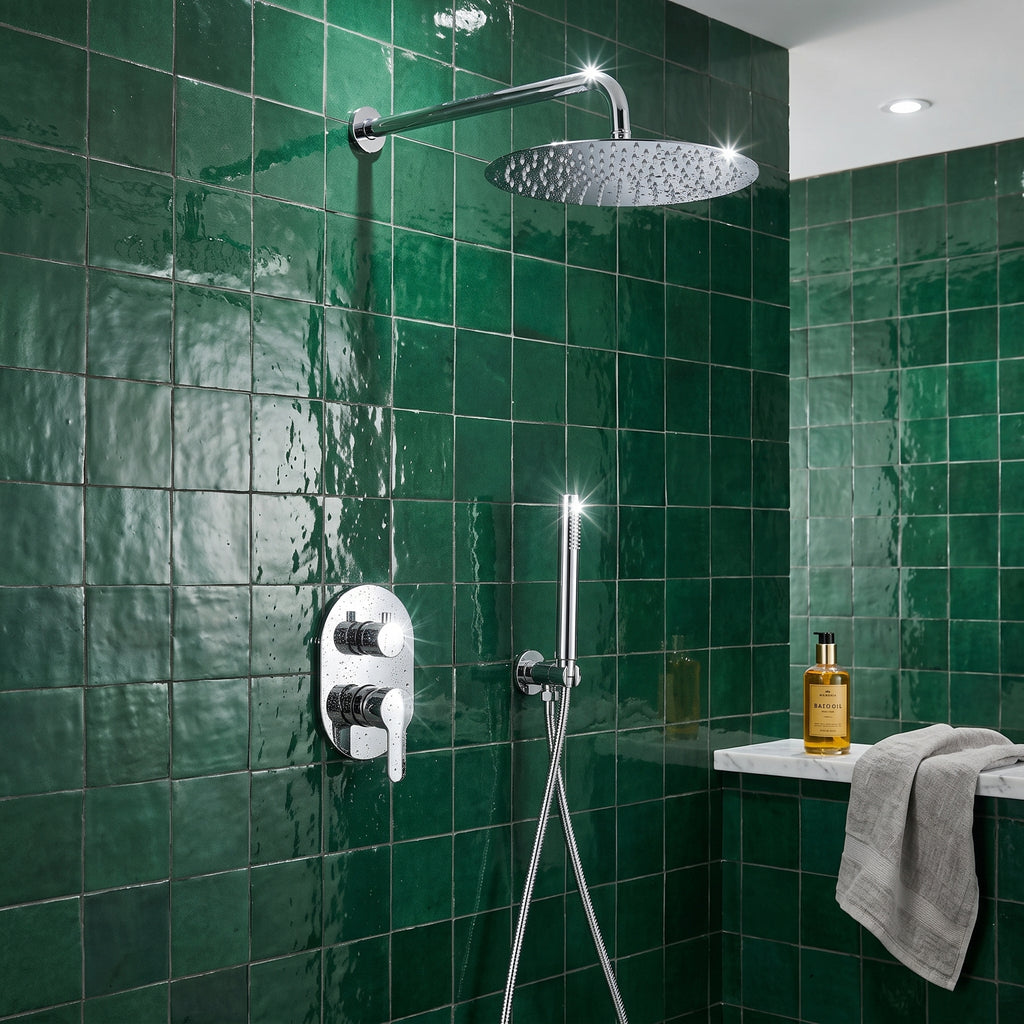 Colonne de douche encastrée ronde inox | Halo