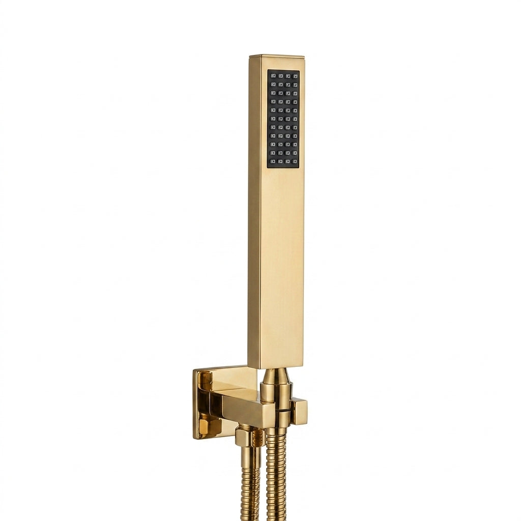Pommeau de douche doré et flexible 150 cm | Vermeil