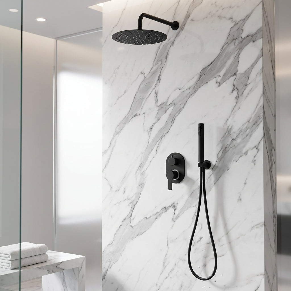 Colonne de douche encastrée ronde inox | Halo