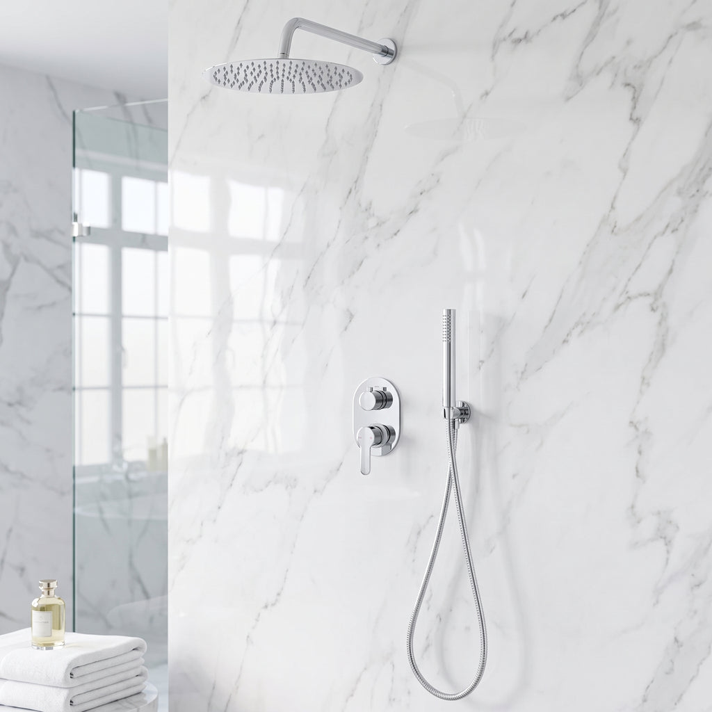 Colonne de douche encastrée ronde inox | Halo